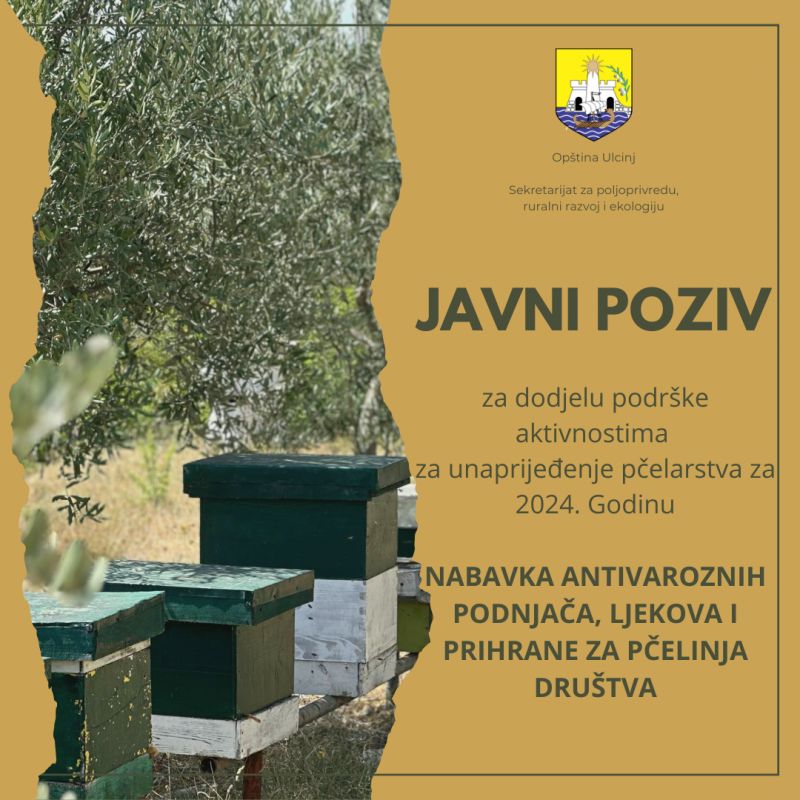 Javni poziv za dodjelu podrške aktivnostima za unapređenje pčelarstva za 2024. godinu